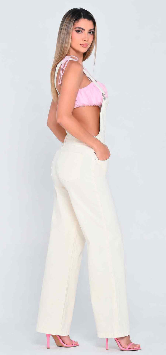 Ref. 700-1801 Overol palazzo. Tono hueso
