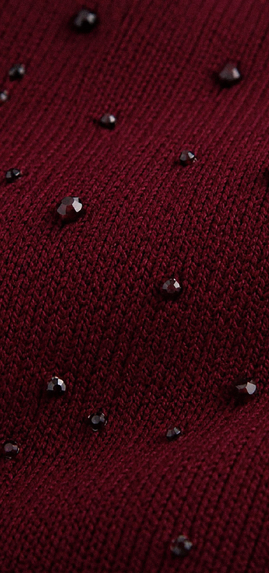 Blusa tejida manga sisa. Tono vino tinto. Ref. V-051