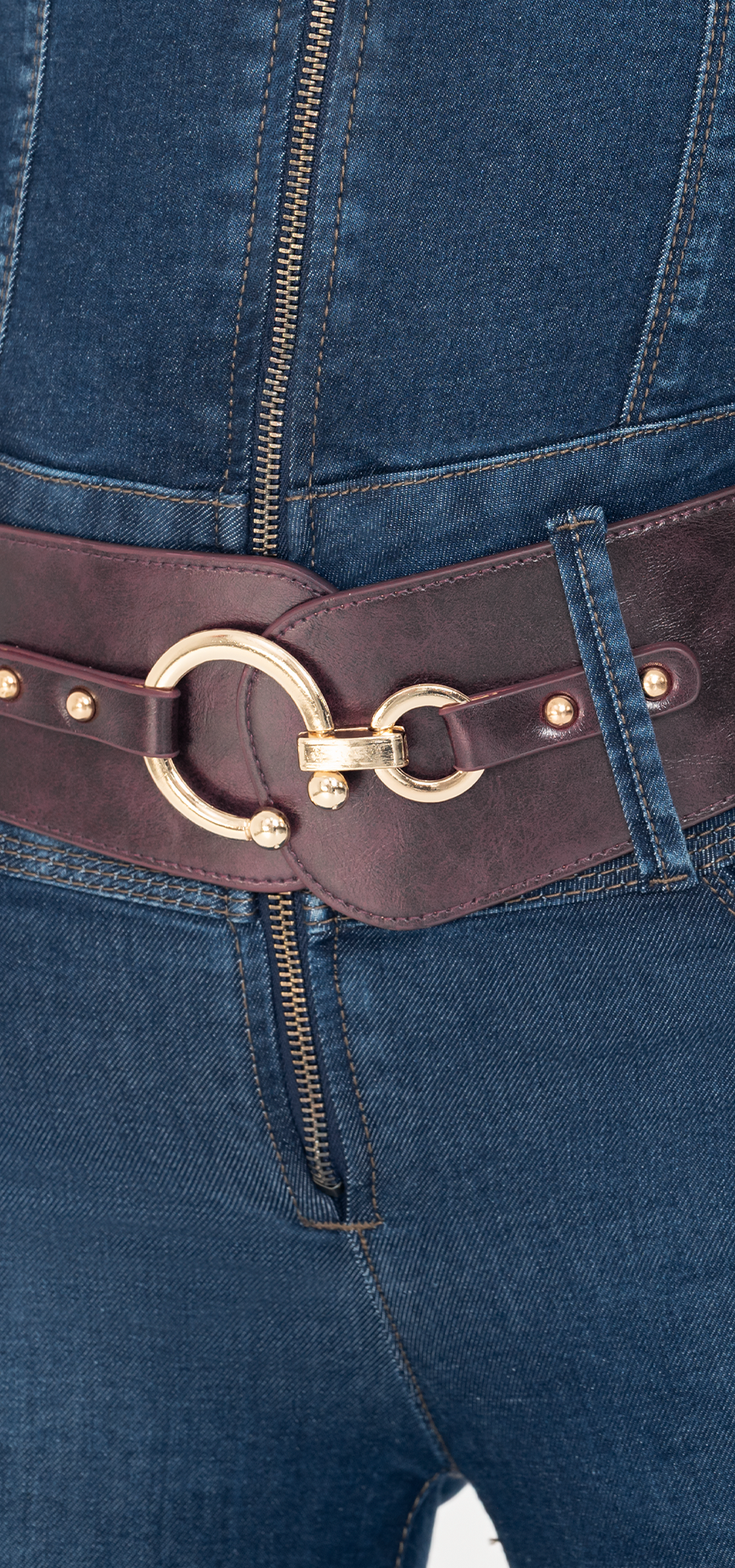 Ref. 700-1653 Enterizo en denim. Tono azul medio.