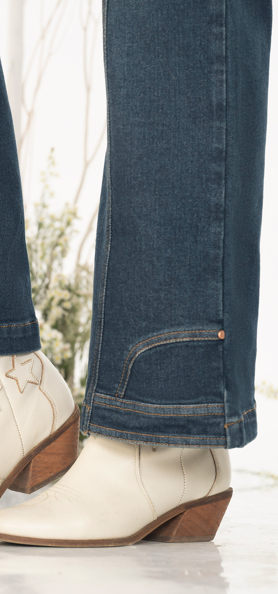 Ref. 700-1808 Jeans palazzo. Tiro alto 1 botón. azul medio