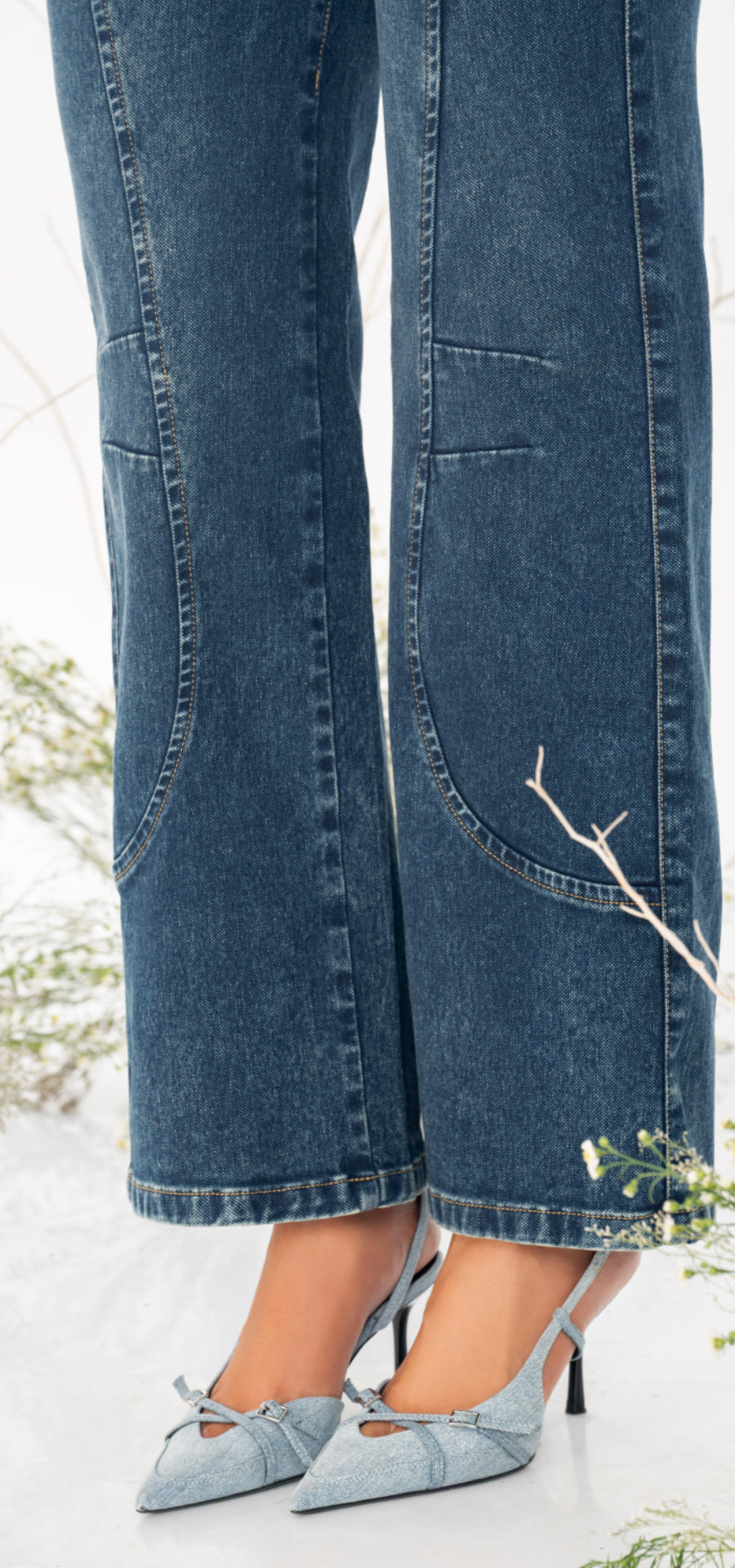 Ref. 700-1809 Jeans palazzo. Tiro alto 1 botón. azul medio