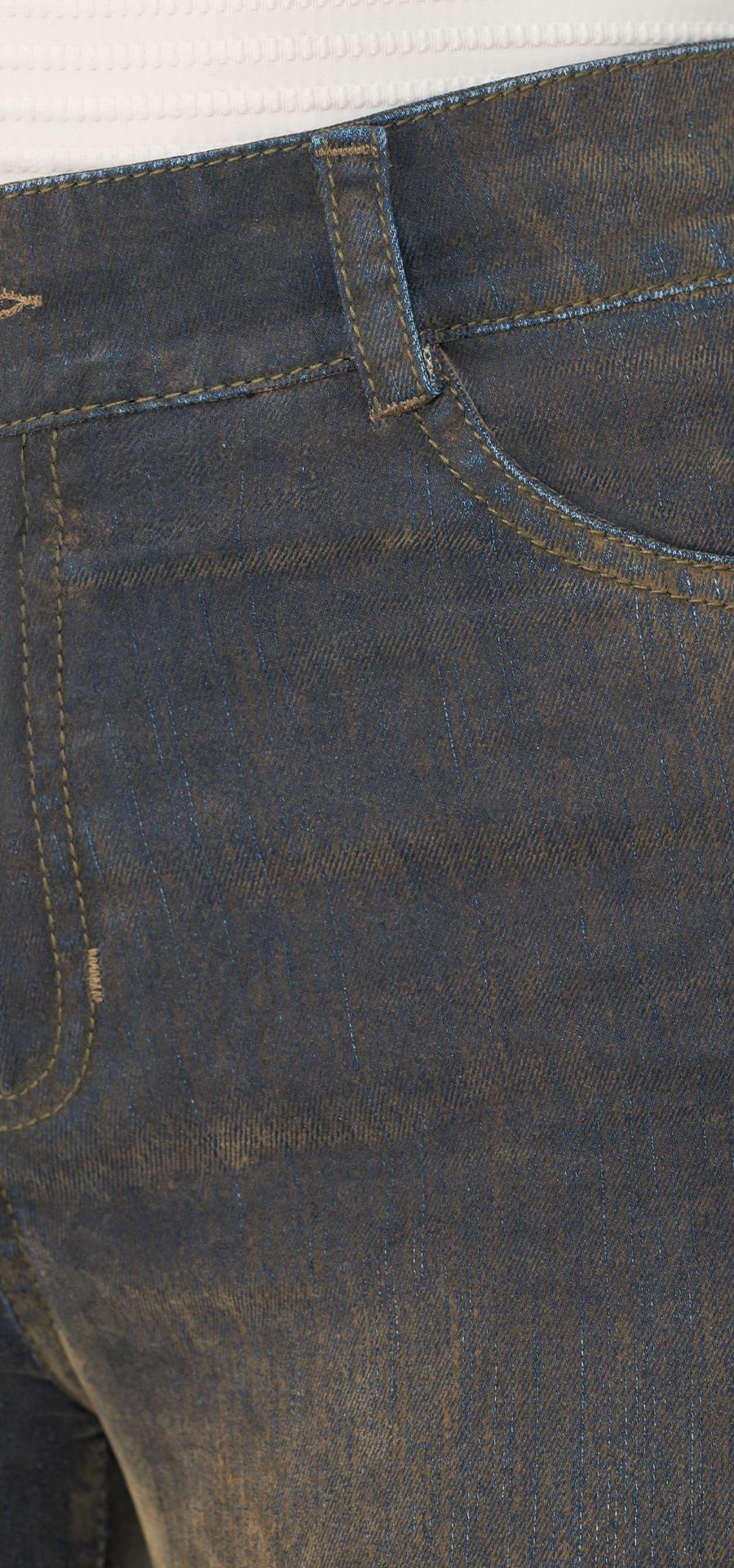 Ref. 700-1813 Jeans palazzo semirigido. Tiro alto 1 botón. denim gamuzado con desgastes