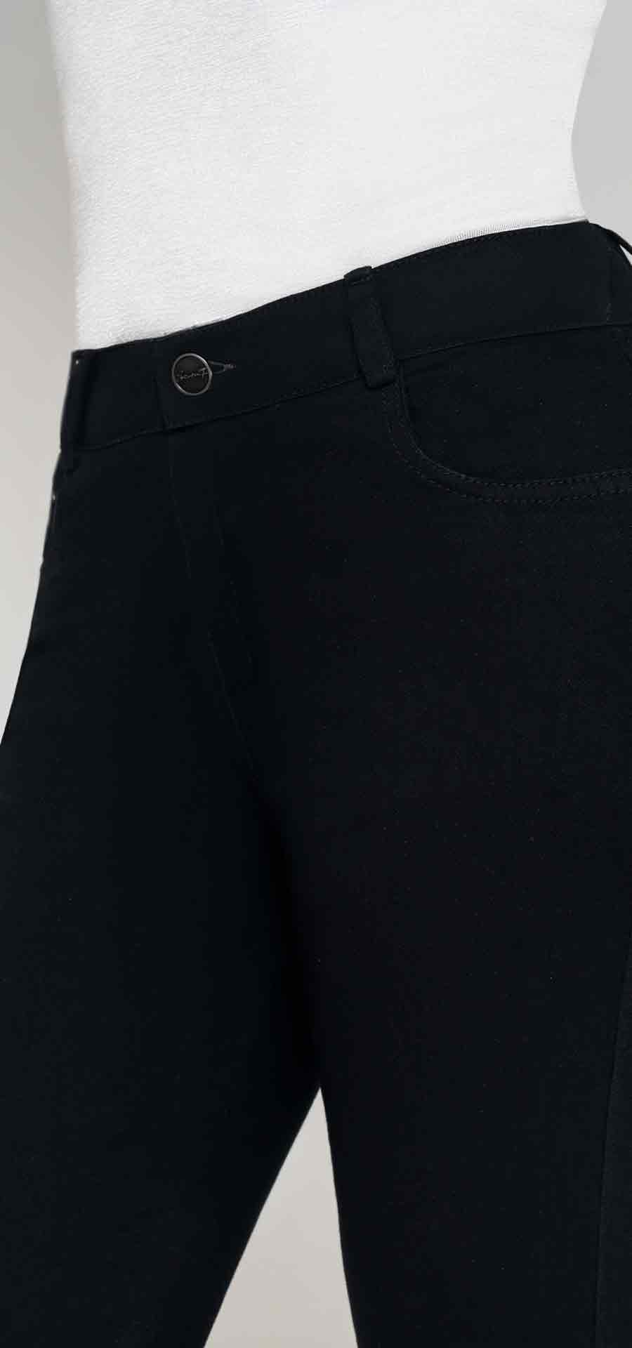 Ref. 700-1824 Jeans bota skinny. tiro alto 1 botón. Tono negro