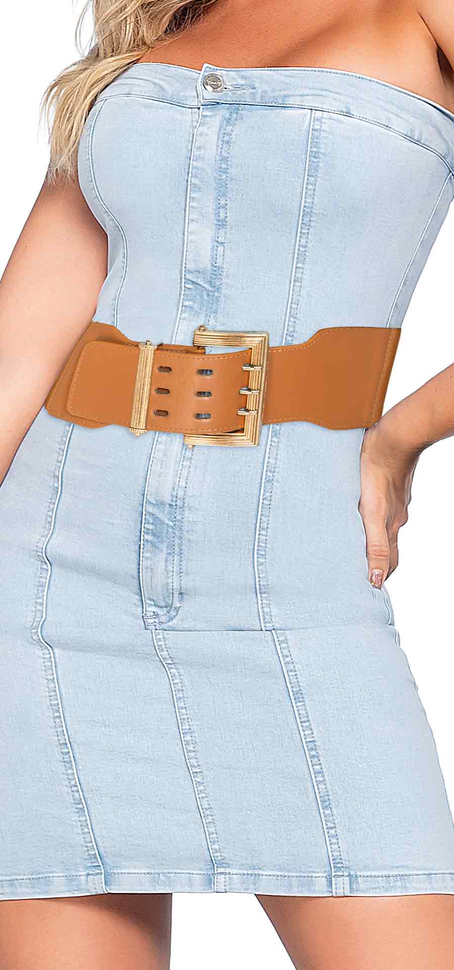 Ref. 700-1847 Vestido en denim ajustado.