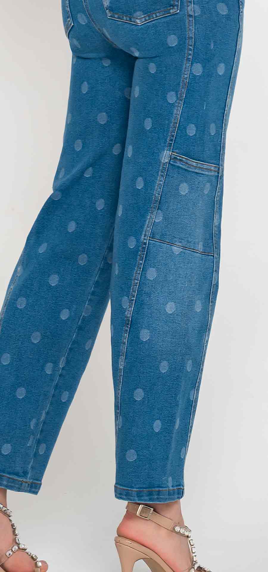 Ref. 700-1849 Jeans palazzo. Tiro alto 1 botón. azul medio