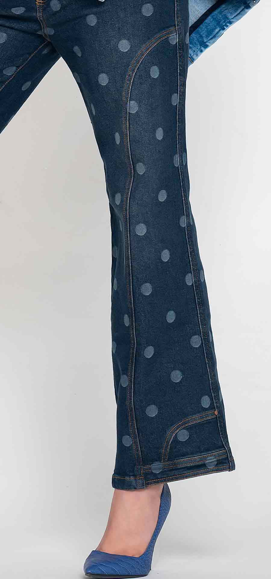 Ref. 700-1850 Jeans palazzo. Tiro alto 1 botón. azul medio