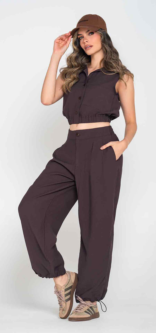 Ref. MM-018 Conjunto 2 piezas. Tono cocoa